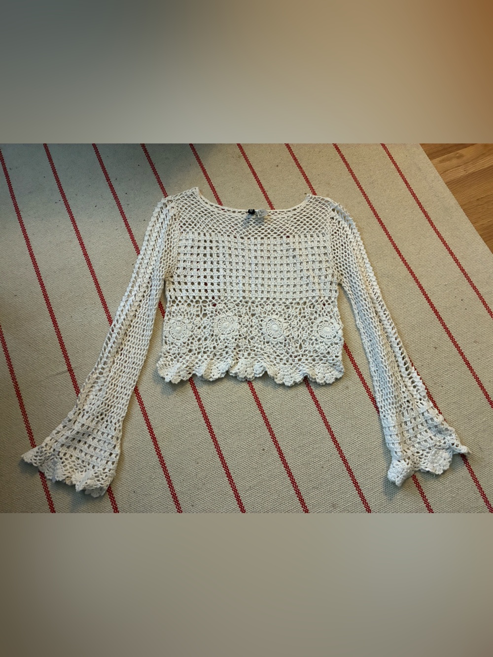 H&M Cream Crochet 70s Style Crop Top